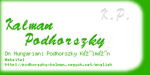 kalman podhorszky business card